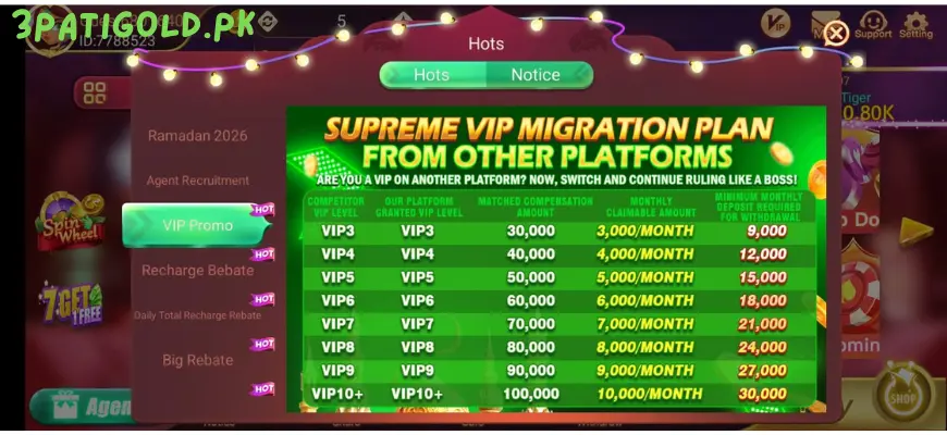 3 Patti Gold VIP Membership